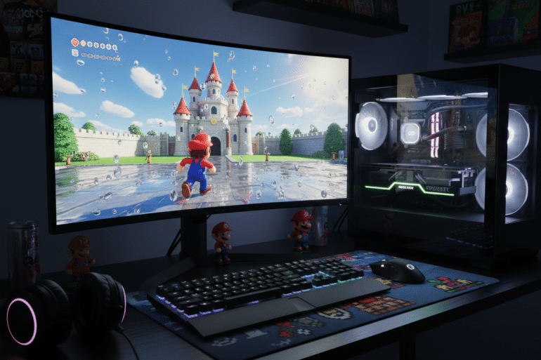 découvrez super mario 64 en version pc avec un portage révolutionnaire intégrant le ray tracing, offrant une immersion visuelle inédite et des graphismes améliorés pour une expérience de jeu unique.