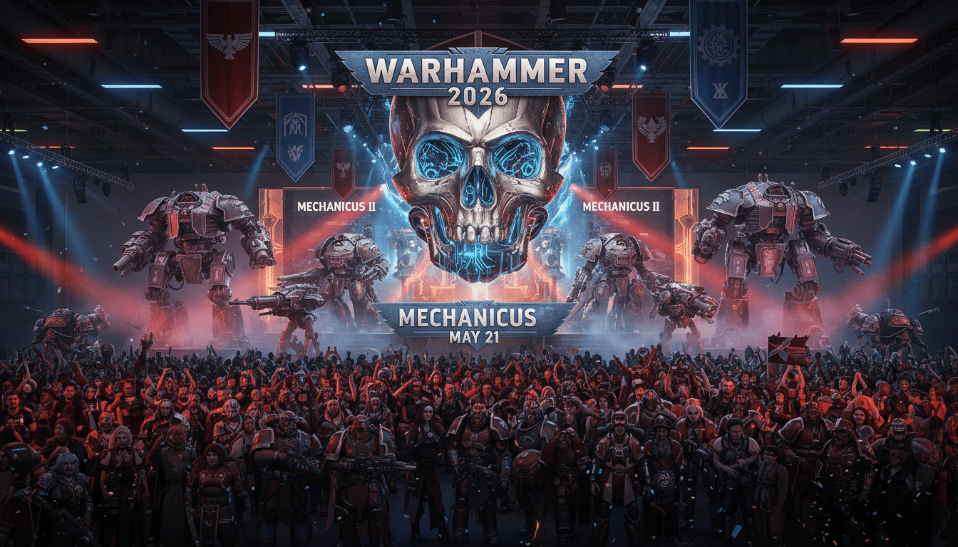 warhammer skulls 2026, l'événement incontournable pour les passionnés de warhammer, revient le 21 mai avec le lancement très attendu de mechanicus ii. ne manquez pas cette célébration unique !