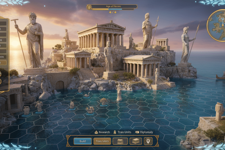 découvrez theos: cities of myth, un hommage aux city builders des années 2000 par dotemu, avec une sortie pc prévue cette année pour les passionnés de gestion et de construction urbaine.