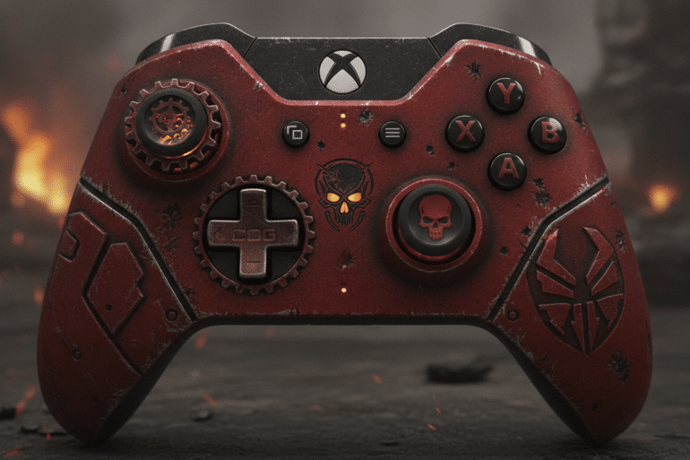 découvrez les deux manettes xbox en édition limitée gears of war : e-day, des accessoires exclusifs pour les fans de la saga, alliant design unique et performance optimale.