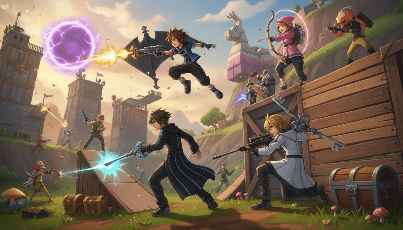 cette semaine, plongez dans l'univers de fortnite avec sora, riku, kairi et roxas, les héros emblématiques de kingdom hearts, qui débarquent pour une aventure inoubliable.