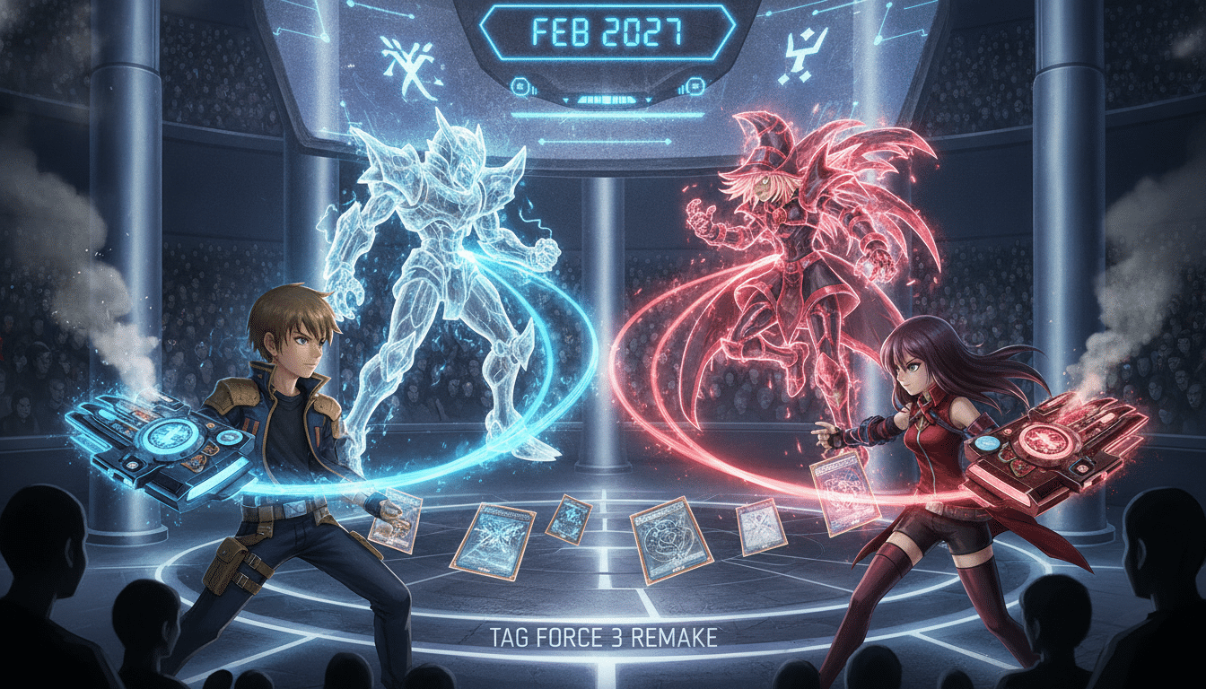 konami annonce le remake très attendu de yu-gi-oh! tag force 3, intitulé tag force gx, prévu pour février 2027. découvrez les nouveautés et revivez l'univers des duels emblématiques.