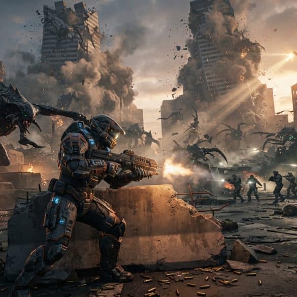 gears of war: e-day revisite les origines de la saga dans une aventure intense, mêlant combats brutaux, action spectaculaire et ambiance sombre.