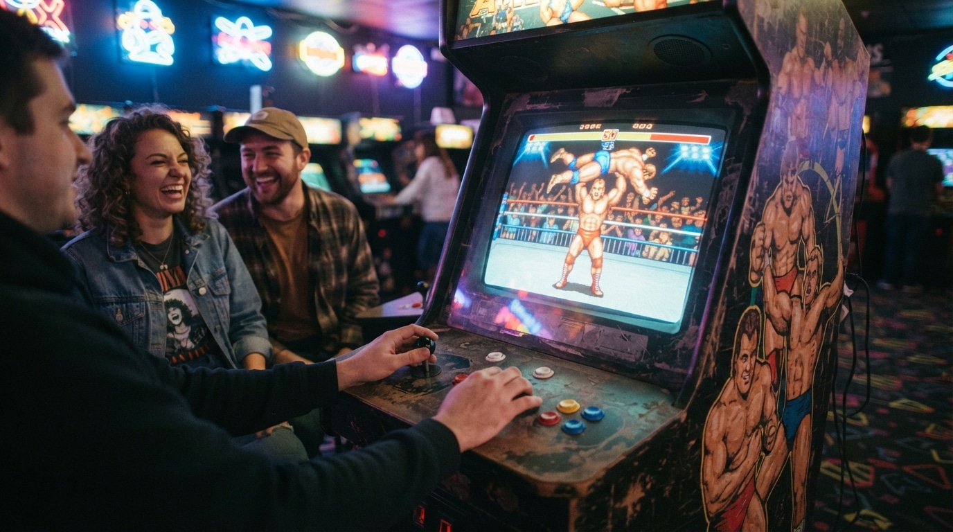 retour sur wwf wrestlemania: the arcade game, le jeu de baston déjanté de midway qui a conquis les fans d’arcade, même sans aimer le catch.