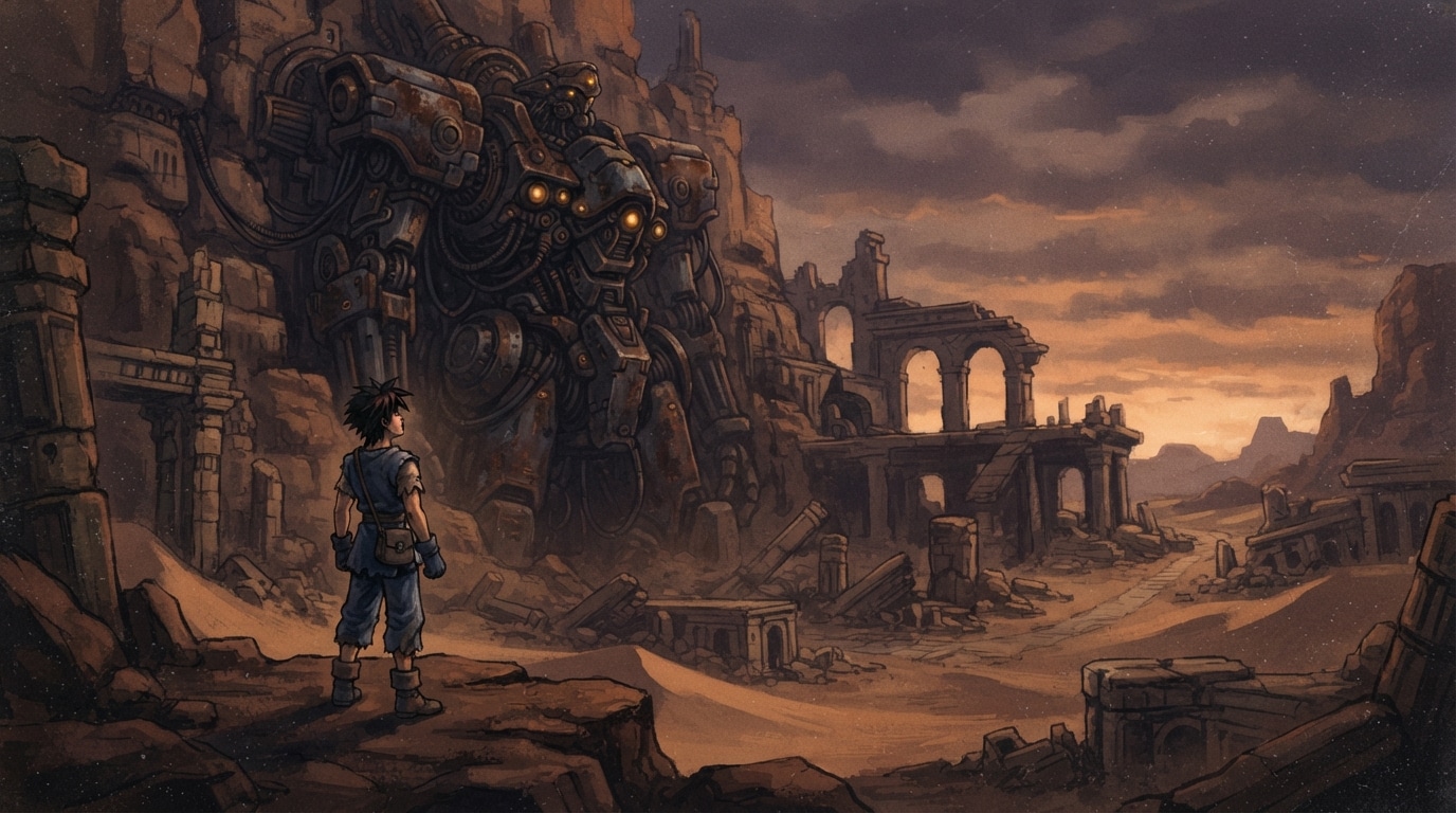 redécouvrez xenogears, rpg culte aussi ambitieux qu’inachevé, où philosophie, religion et quête de sens composent une aventure fascinante.